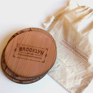 Brooklyn New York Map Neighborwoods Wood Drink Coasters