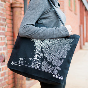 City Map Tote Seattle on Model