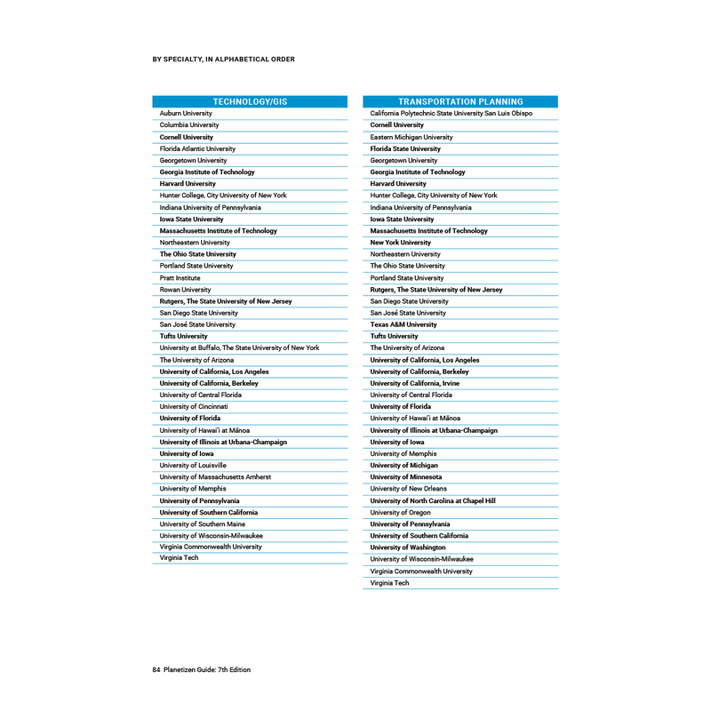 Planetizen Guide to Graduate Urban Planning Programs, 7th Edition (PDF ...