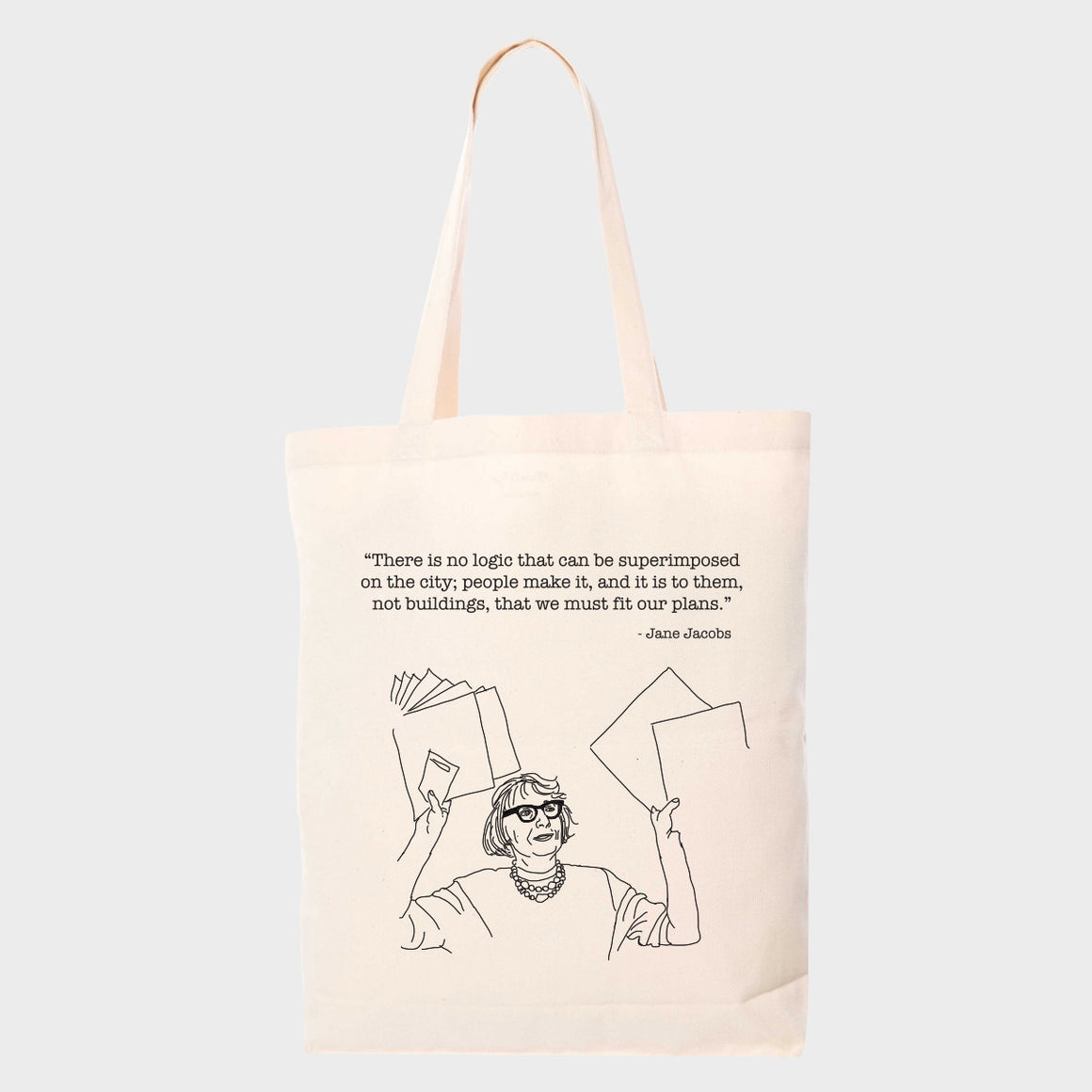 Jane Jacobs Tote Front with Quote