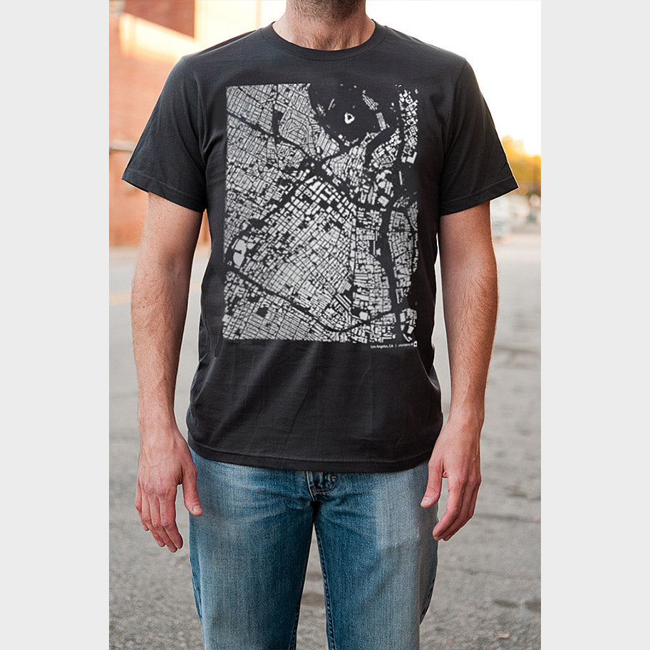 Los Angeles City Map T Shirt on Two Models