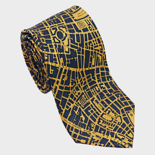 City Necktie London Navy Gold