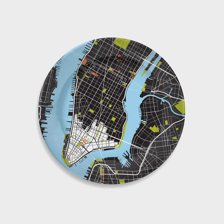 New York City City Map Plate