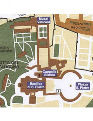 Map Silk Scarf Rome Detail