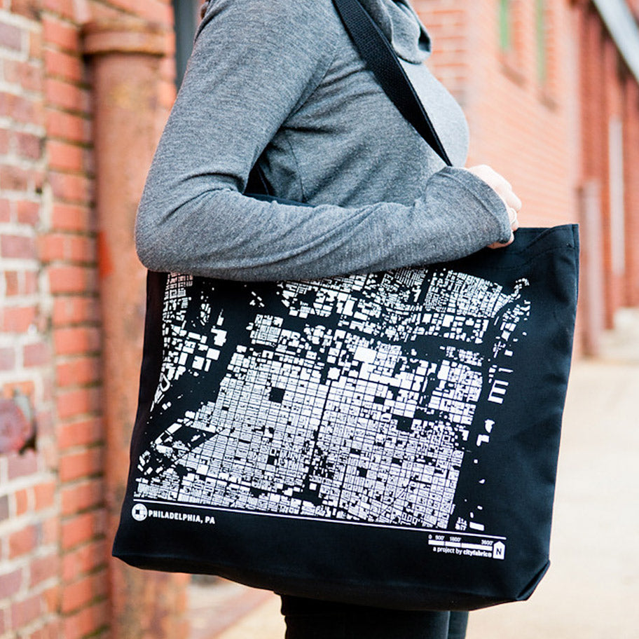 City Map Tote Philadelphia on Model