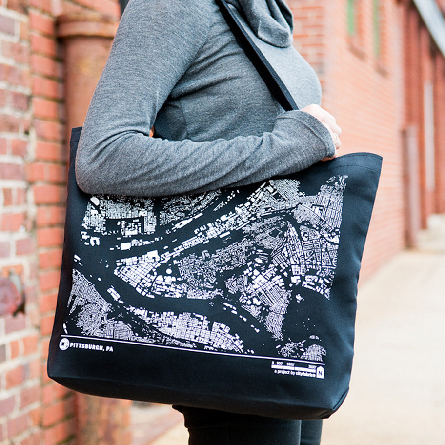 City Map Tote Pittsburgh on Model