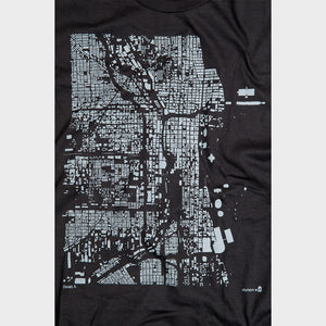 Chicago City Map T Shirt Detail